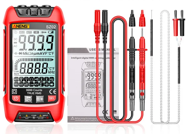 Цифровой профессиональный мультиметр True RMS ANENG SZ02 с NCV. 12 функций.