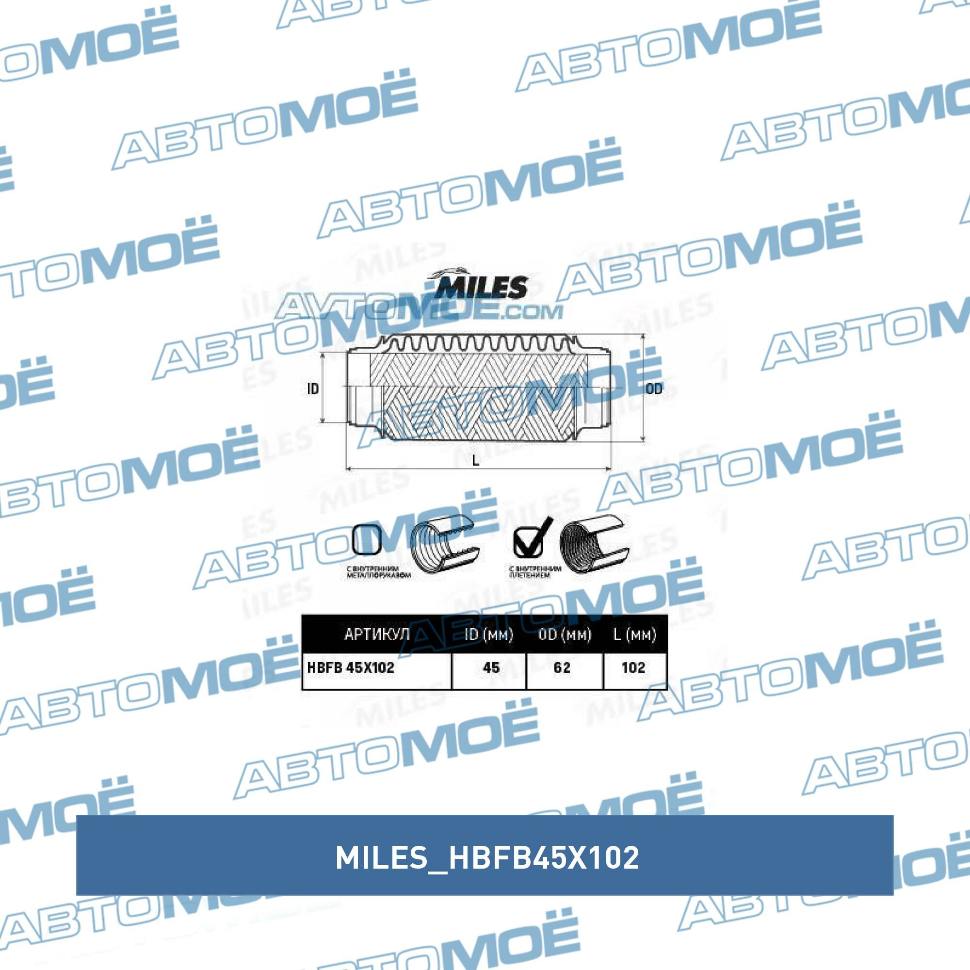 Гофра глушителя MILES HBFB45X102 — фото 6