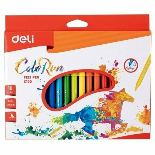 Фломастеры смываемые ColoRun, 18 цветов фломастеры смываемые colorun 24 цвета