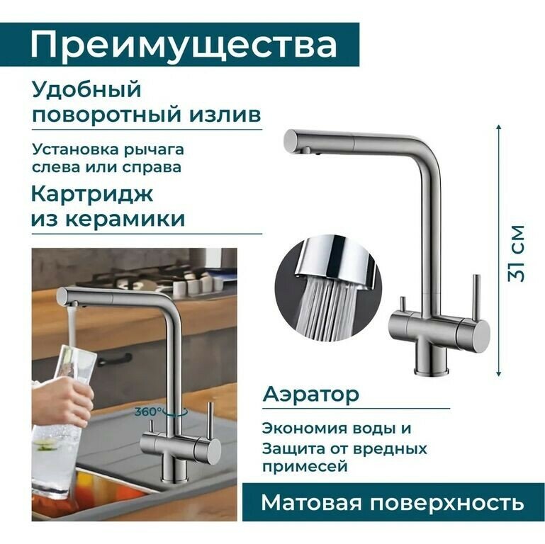 Смеситель Alveus Choice 1103780 для кухни - фото №3