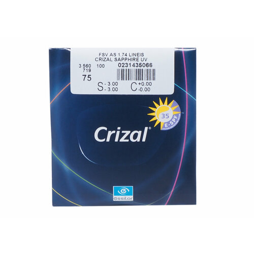 Essilor 1.74 AS Lineis Crizal Sapphire UV