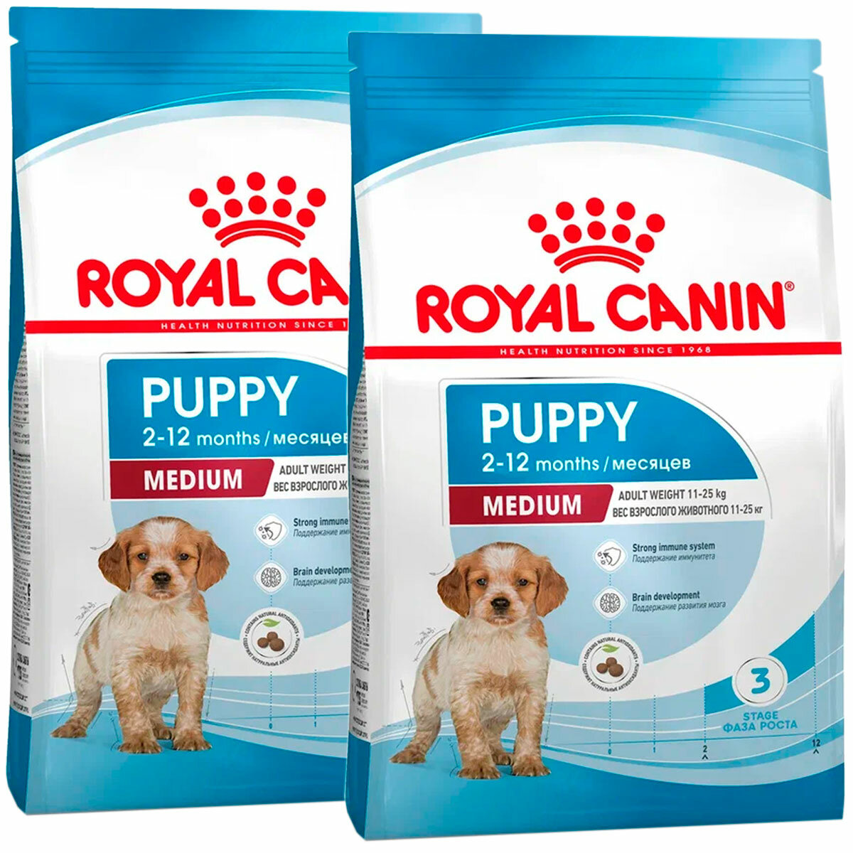 Сухой корм ROYAL CANIN MEDIUM PUPPY для щенков средних пород (3 + 3 кг)