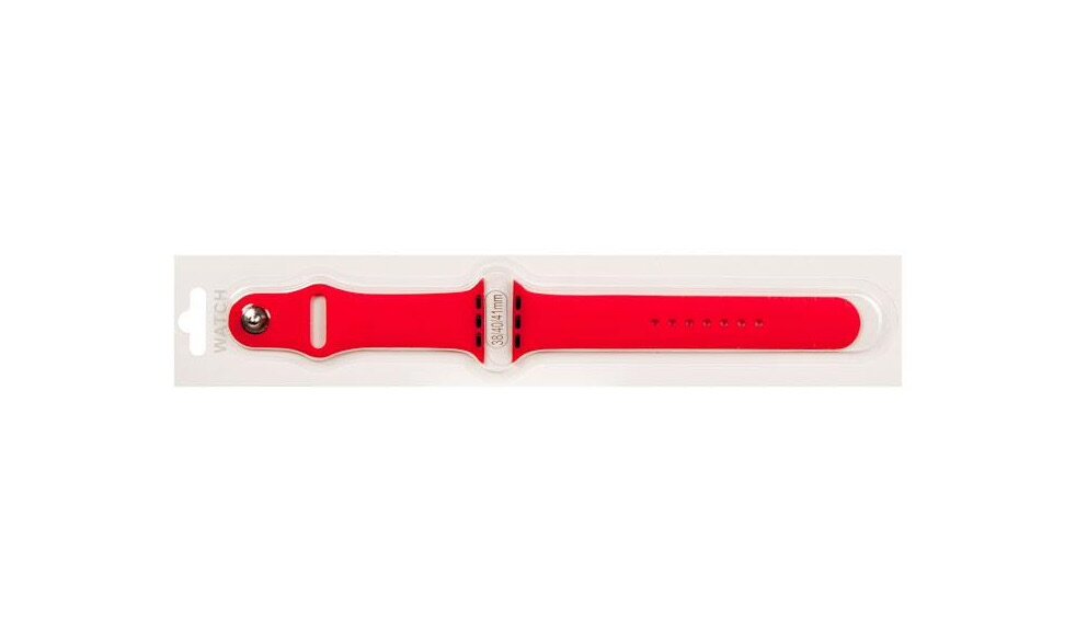 Silicone strap / Силиконовый ремешок для Apple Watch 38/40мм (14), красный, на кнопке