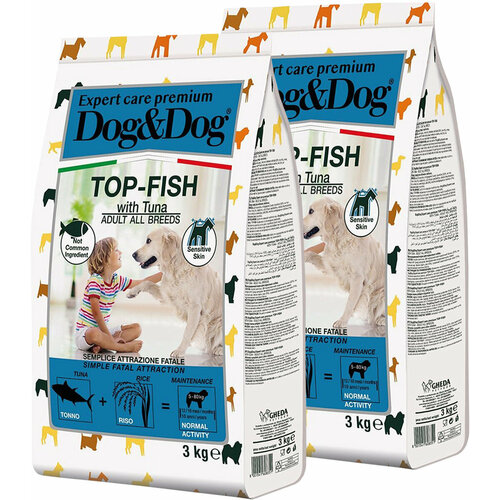 Сухой корм DOG&DOG EXPERT PREMIUM TOP-FISH для взрослых собак всех пород с тунцом (3 + 3 кг)