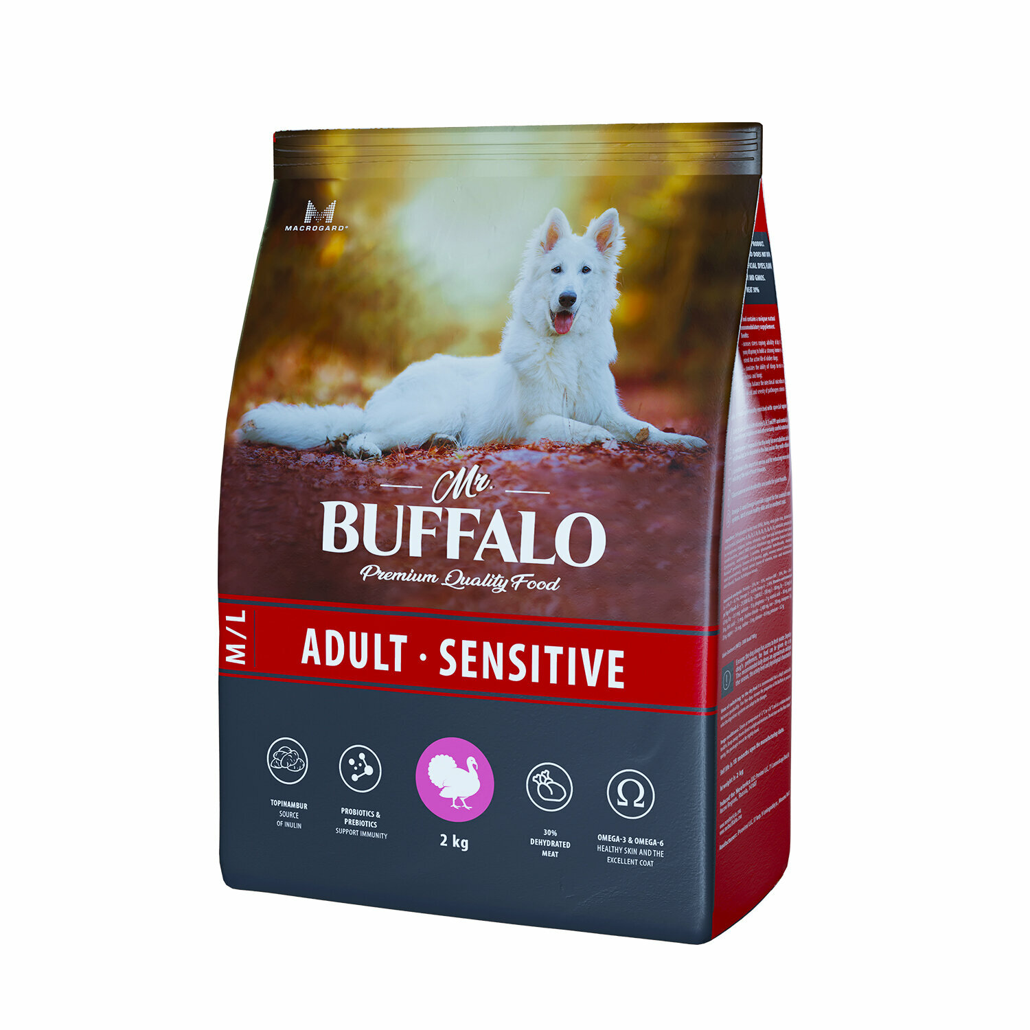 фото Mr.Buffalo Adult medium/maxi сухой корм для собак средних и крупных пород с индейкой 2 кг