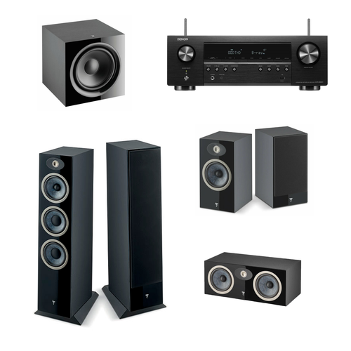 Focal Комплект акустики Theva N°3 Black 5.1 + Denon AVC-S660H