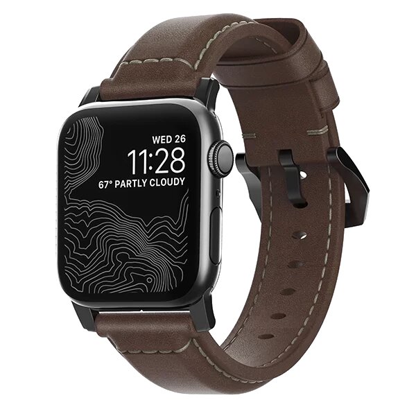 Ремешок Nomad Traditional для Apple Watch 38/40 мм Rustic Brown с черной фурнитурой NM1A3RBT00