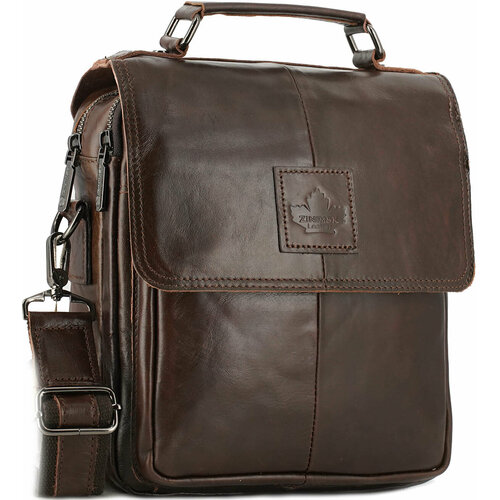 Сумка барсетка znimsk, фактура гладкая, коричневый