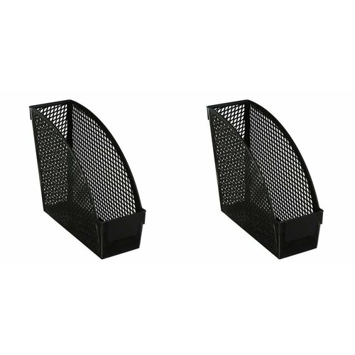 Унипласт Лоток для бумаг вертикальный Офис-класс, черный, 100 мм, пластик, 2 шт