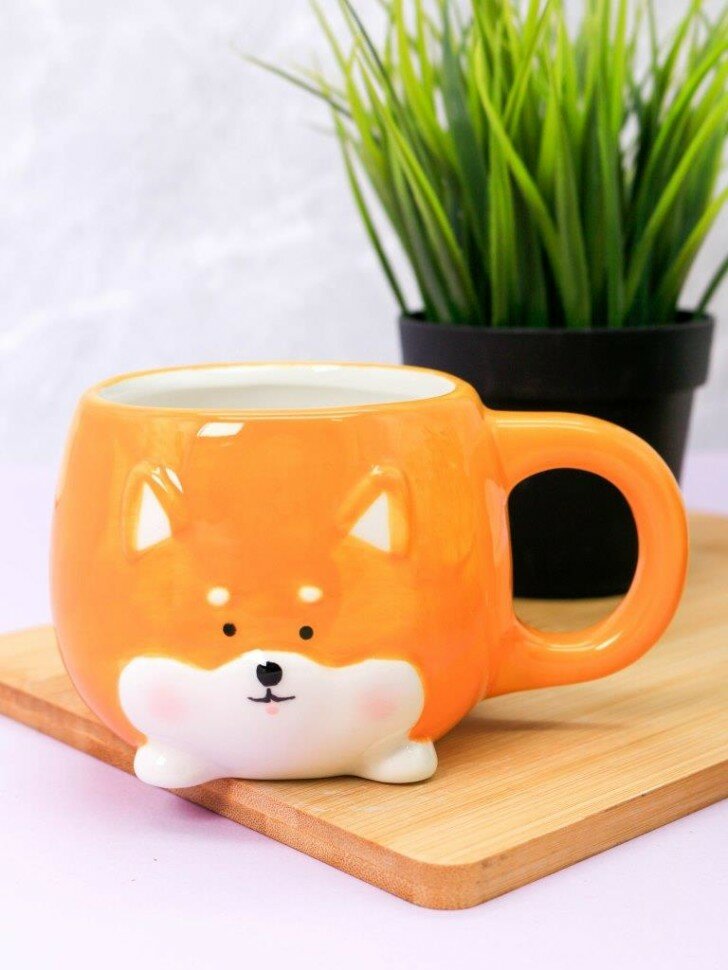 Кружка керамическая Corgi orange 450 мл