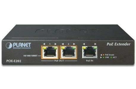 1-Port 802.3at PoE+ to 2-Port 802.3af/at Gigabit PoE Extender