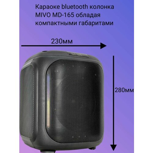 Колонка портативная Мощная беспроводная караоке Bluetooth колонка MIVO MD-165/600 Вт/MP3, WMA, WAV