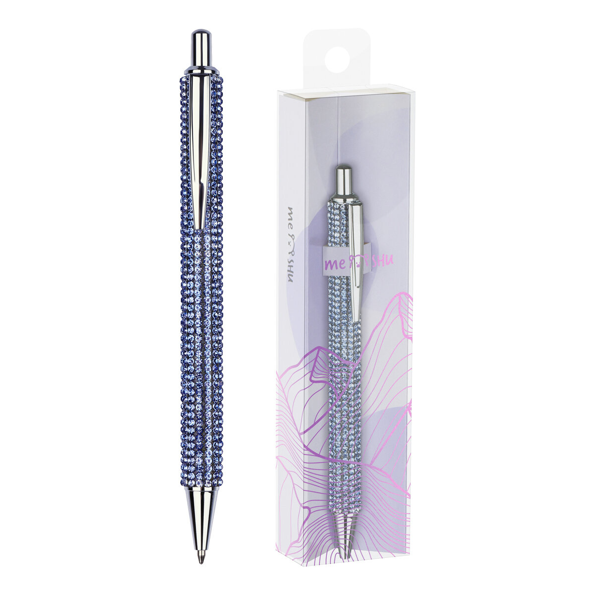 Ручка шариковая MESHU "Sky diamond" синяя, 1,0мм, 24 шт. в упаковке