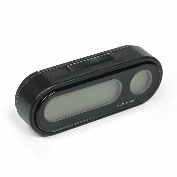 Часы-термометр Cartage, автомобильные с подсветкой, черный (комплект из 2 шт)