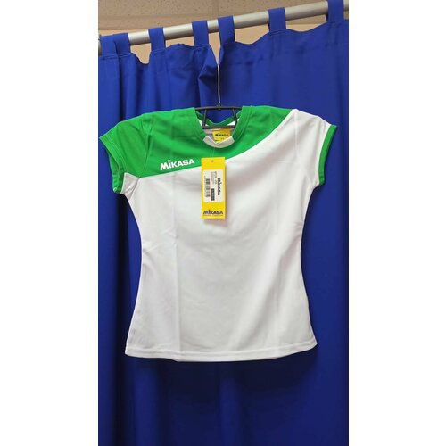 Для волейбола Женская MIKASA размер XS ( на рост 147-156 см ) форма ( майка + шорты ) волейбольная бело-зелёная Микаса для волейбола mikasa мяч волейбольный микаса бело синий