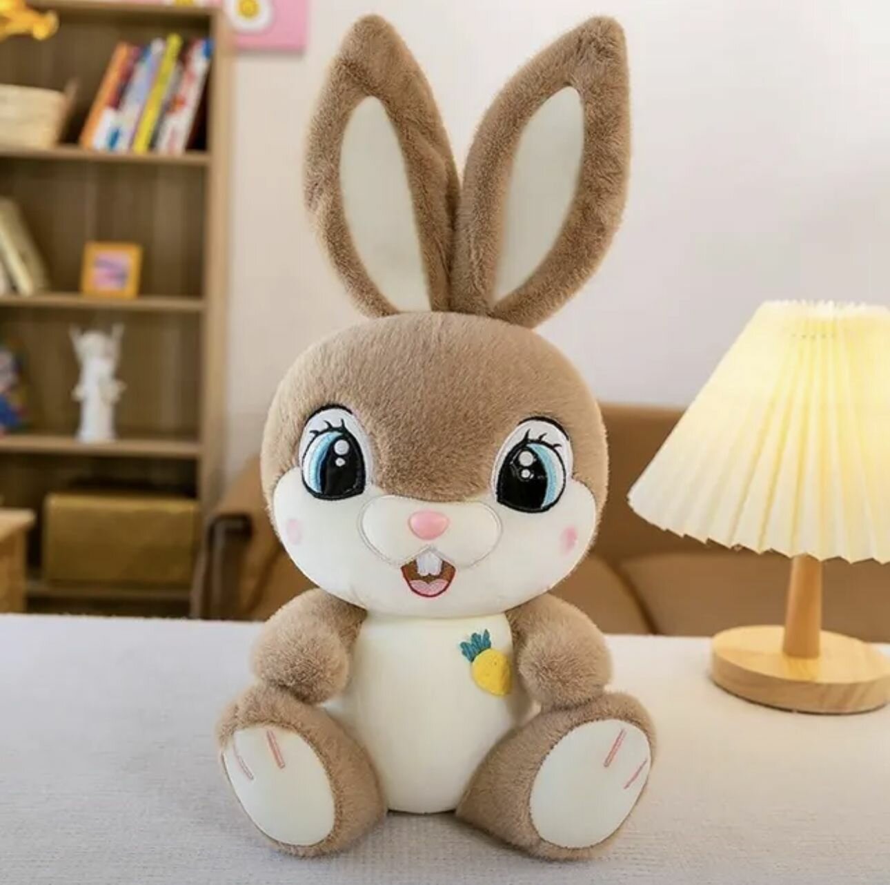 Мягкая плюшевая игрушка реалистичная заяц-зайчик 30 см