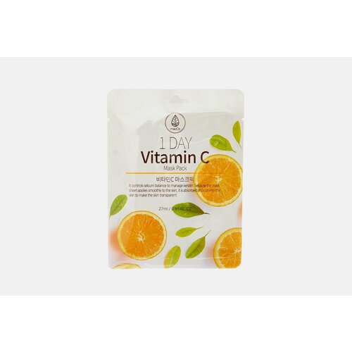 Тканевая маска для лица с витамином с 1 day vitamin c mask pack 281₽