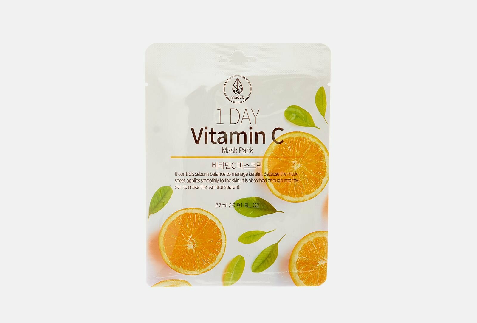 Тканевая маска для лица с витамином с 1 day vitamin c mask pack