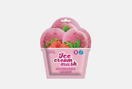 Тканевая маска для лица strawberry sorbet & mint frost freshness cooling ice-cream sheet mask