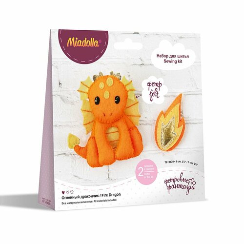 Набор для шитья (изготовления) куклы (игрушки) Miadolla TF-0428 Огненный дракончик набор для изготовления игрушки miadolla милая лисичка 10 см tf 0365