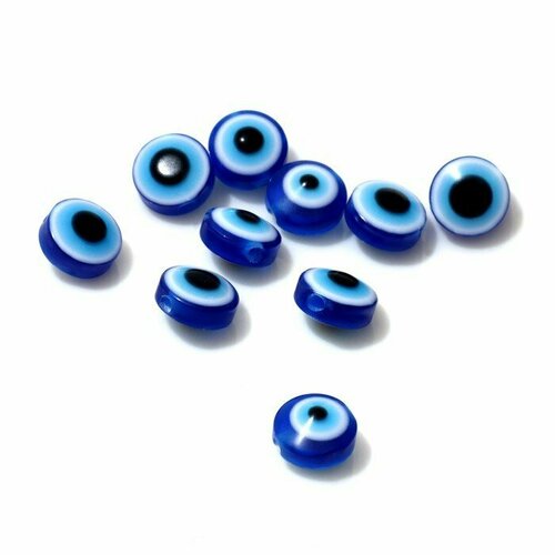 Бусина «Глаз» d=6 мм (набор 10 шт.), цвет синий (комплект из 14 шт) муфта пропан 6мм 10 штук в наборе