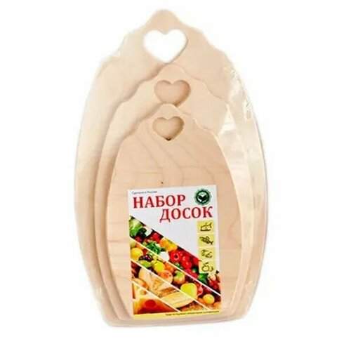 Набор деревянных разделочная досок 3 штуки - 21х32см 17х29см 15х24см 629₽