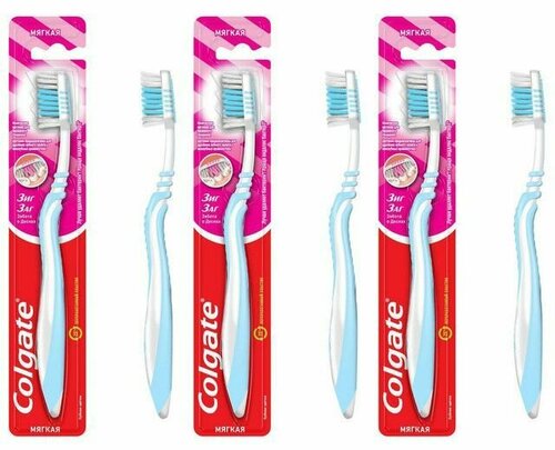 Colgate Зубная щетка Zig-Zag Plus мягкой жесткости, 3 уп.