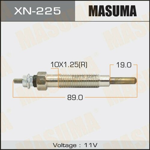 MASUMA XN225 Комплект свечей MASUMA - XN-225_свеча накаливания!\ Nissan PickUp 2.7/Terrano2 2.7 93> XN225 / Комплект 4 шт