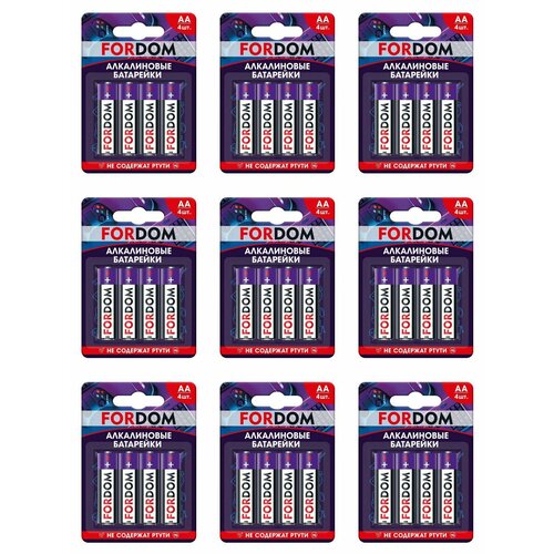 FORDOM Батарейки LR 6 Aa, пальчиковые, 9 уп