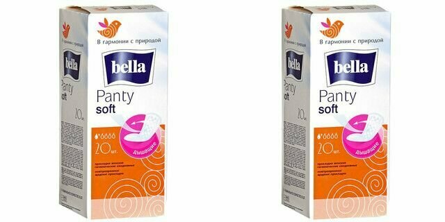 BELLA Прокладки ежедневные Panty Soft оранжевые, 20 шт в уп, 2 упаковки