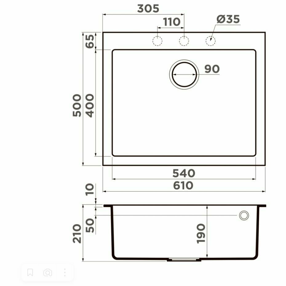 кухонная мойка Omoikiri Bosen 61A-WH Artceramic/белый - фотография № 2