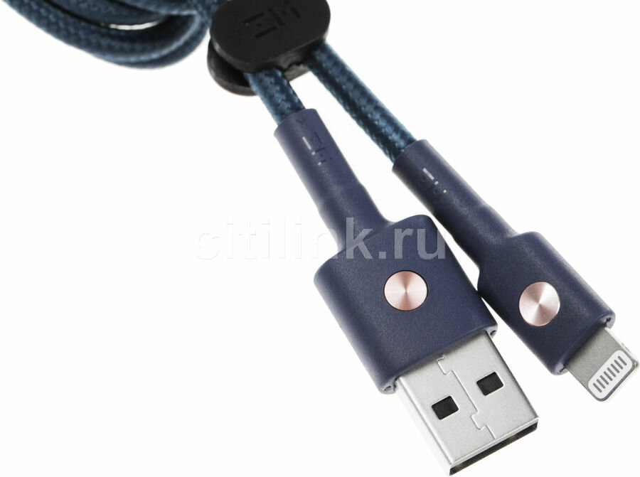 Кабель ZMI AL803, Lightning (m) - USB (m), 1м, MFI, в оплетке, синий [al803 blue]