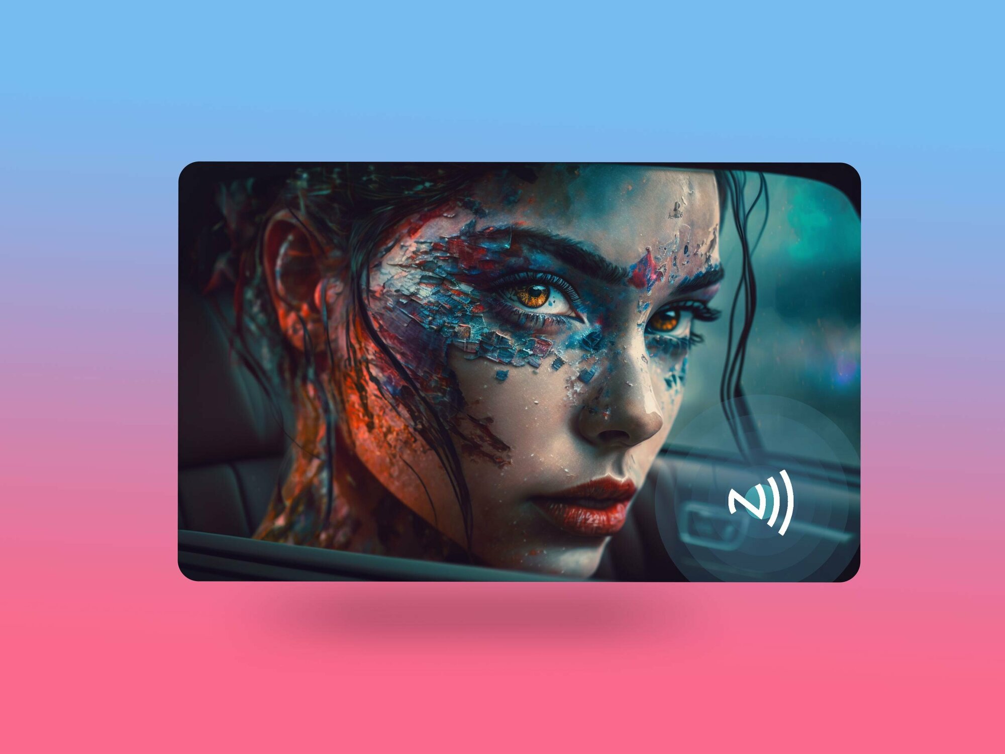 Умная электронная визитка на NFC-карте с виртуальной картой (Cyber Punk) — фото 2