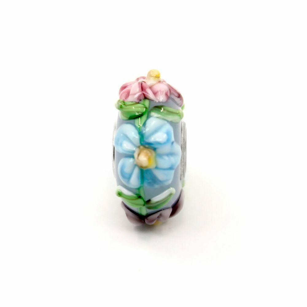 Шарм Handinsilver ( Посеребриручку ) Подвеска-шарм из муранского стекла Lampwork голубой (1шт), муранское стекло