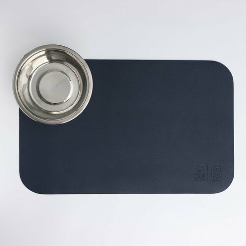 Коврик для миски из экокожи 48 х 30 см, синий