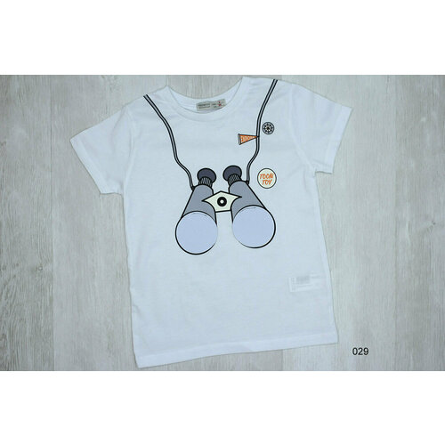 фото Футболка toontoy, размер 104, белый