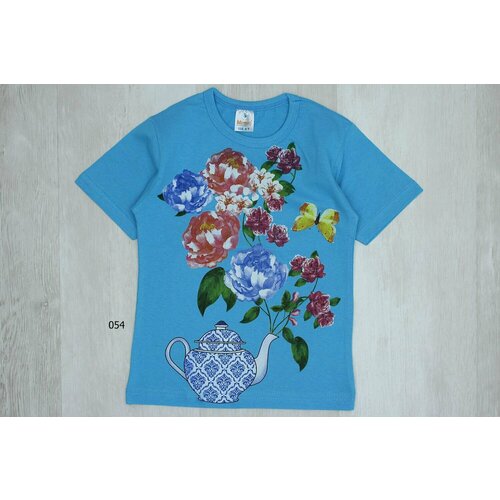 фото Футболка mimic, размер 104, голубой