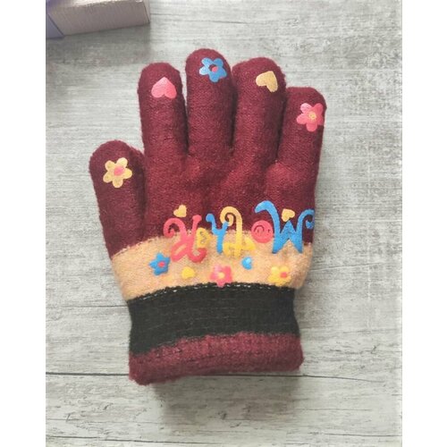 фото Перчатки , размер 4, бордовый нет бренда