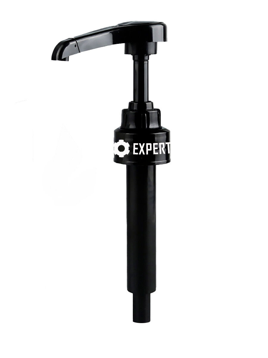 фото Помпа-дозатор EXPERT CM (Эксперт СМ) для пластиковой бутылки с сиропом, на порцию 5 мл, черная с логотипом