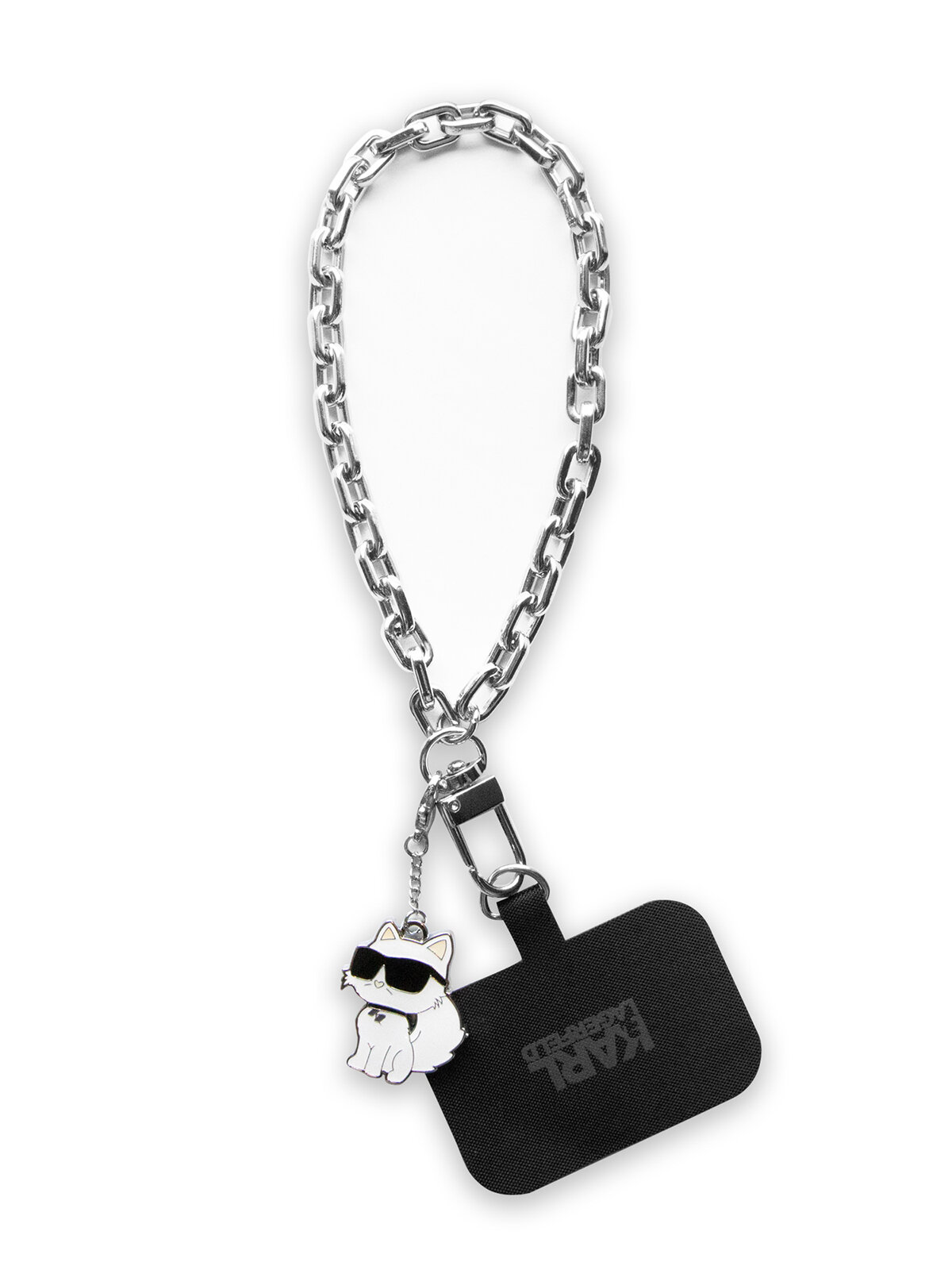 Lagerfeld цепочка на кисть Wrist metal chain 13 cm + NFT Choupette metal charm Silver