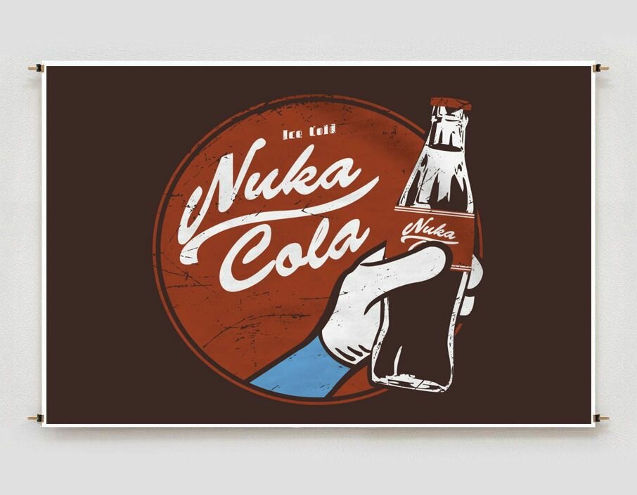 Постер плакат для интерьера "Компьютерная игра Fallout: Nuka-Cola. Игра Фоллаут : Нука Кола" / Декор дома, офиса, комнаты, квартиры A3 (297 x 420 мм)