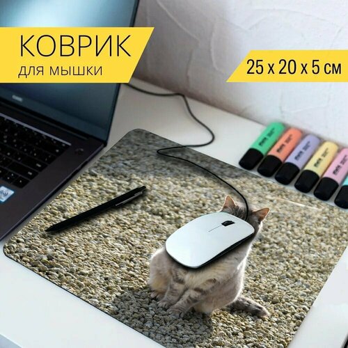 Коврик для мыши с принтом Кошка, котенок, feline 25x20см. коврик для мыши с принтом кошка кот feline 25x20см