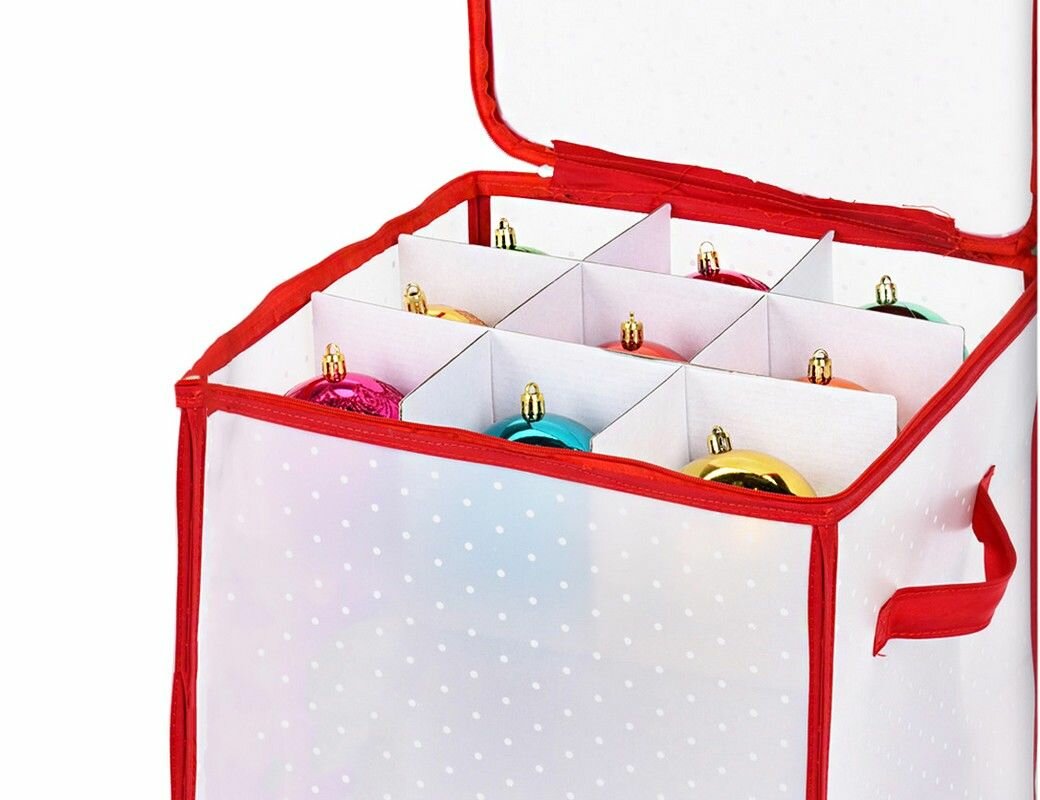 Коробка комфорт для хранения ёлочных шаров и игрушек до 10 см, на 27 штук, прозрачная, 31х31х31 см, Koopman International 170457970