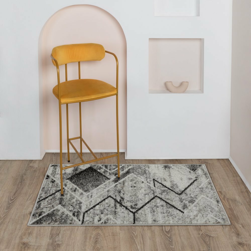 фото Ковер 0,6х1,1 м прямоугольный Agata ромбы серый