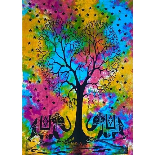 Гобелен хлопковый панно покрывало из Индии Слоны Размер 210см на 140см 21 1500₽