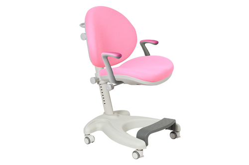 Детское кресло Cielo, Grey, + розовые подлокотники + розовый чехол, FUNDESK.