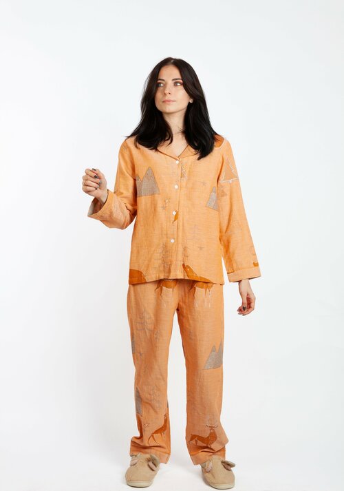 Пижама , размер 46, оранжевый