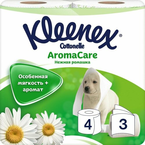 Туалетная бумага Kleenex Cottonelle AromaCare Нежная ромашка 4 рулона 3 слоя х3шт