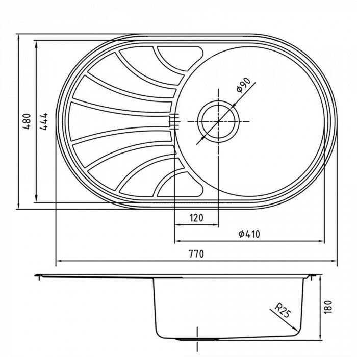 Кухонная мойка IDDIS 770*480, Suno S (SUN77SDi77) - фотография № 5