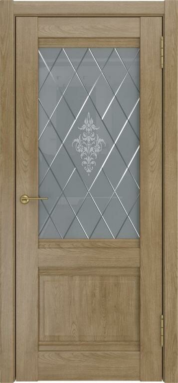 Межкомнатная дверь ЛУ-52 Дуб натуральный со стеклом